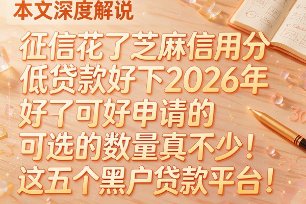 征信花了芝麻信用分低贷款好下2026年好申请的可选的数量真不少!,本文深度解说这五个黑户贷款平台!