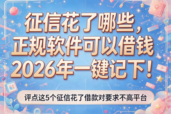 征信花了哪些正规软件可以借钱2026年一键记下!评点这5个征信花了借款对要求不高平台