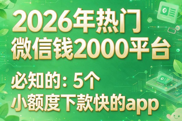 2026年热门微信借钱2000平台，必知的5个小额度下款快的app
