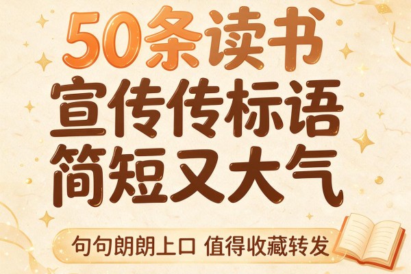 50条读书宣传标语简短又大气 句句朗朗上口 值得收藏转发