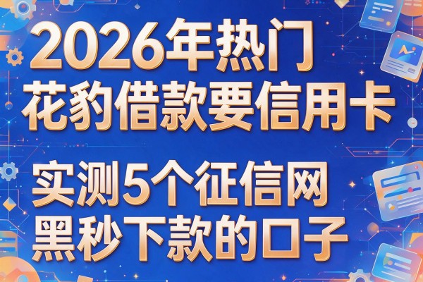2026年热门花豹借款要信用卡,实测5个征信网黑秒下款的口子