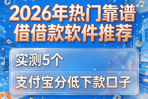 2026年热门靠谱借款软件推荐,实测5个支付宝分低下款口子