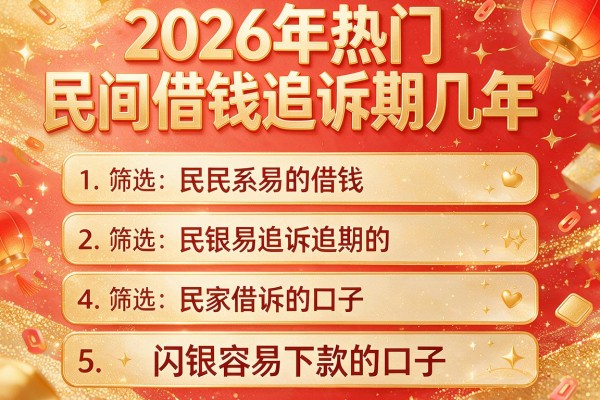 2026年热门民间借钱追诉期几年,筛选5个与闪银容易下款的口子