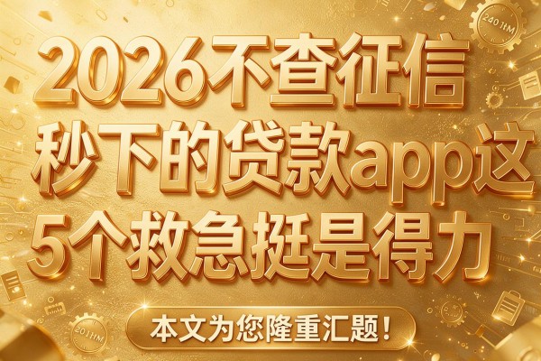 2026不查征信秒下的贷款app这5个救急挺是得力,本文为您隆重汇总!