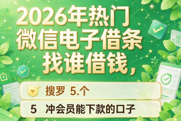 2026年热门微信电子借条找谁借钱，搜罗5个冲会员能下款的口子