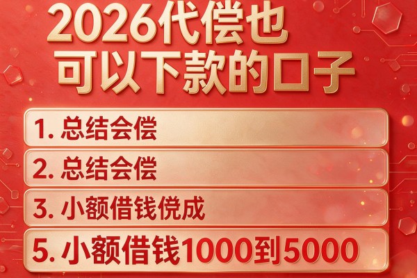 2026代偿也可以下款的口子,总结五个小额借钱1000到5000