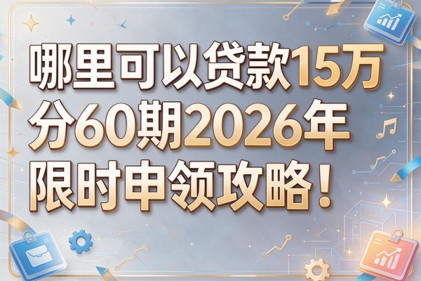 哪里可以贷款15万分60期2026年限时申领攻略!本篇为您深度讲述!