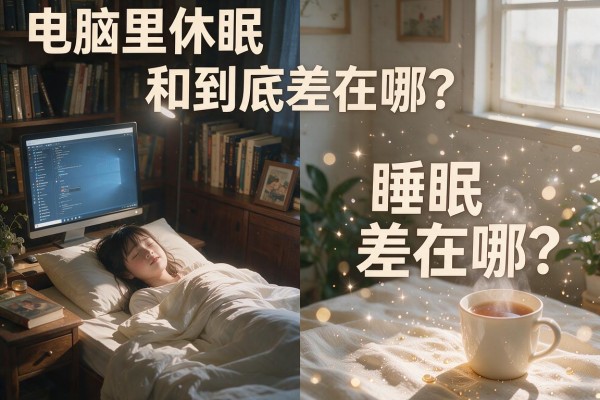 电脑里休眠和睡眠到底差在哪?