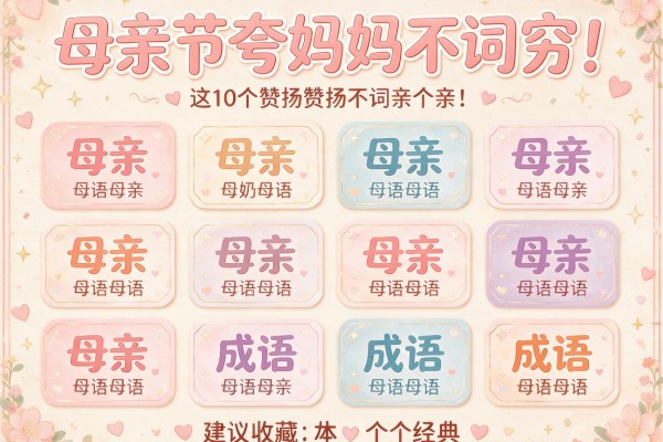 母亲节夸妈妈不词穷!这10个赞扬母亲的成语个个经典,建议收藏