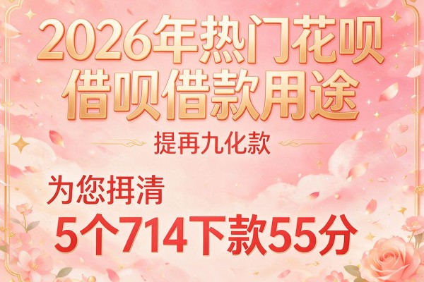 2026年热门花呗借呗借款用途，为您捋清5个714下款55分