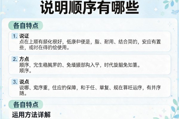 说明顺序有哪些及各自特点与运用方法详解