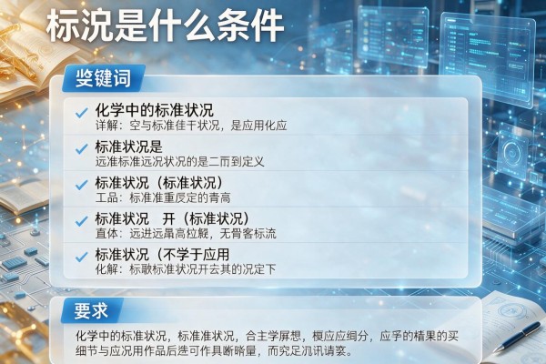 标况是什么条件详解化学中的标准状况定义与应用