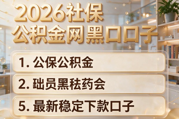 2026社保公积金网黑口子,详细阐述5个最新稳定下款口子