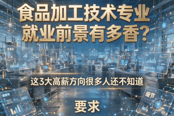 食品加工技术专业就业前景有多香?这3大高薪方向很多人还不知道