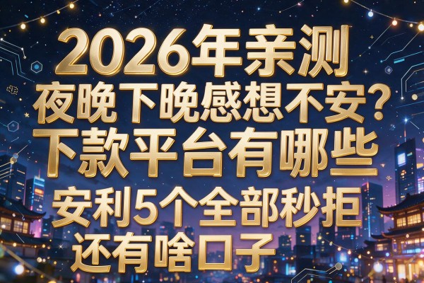 2026年亲测夜晚下款平台有哪些，安利5个全部秒拒还有啥口子