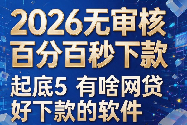 2026无审核百分百秒下款,起底5个有啥网贷好下款的软件