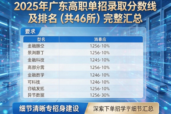 2025年广东高职单招录取分数线及排名(共46所)完整汇总