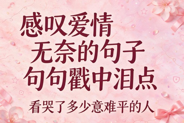感叹爱情无奈的句子 句句戳中泪点 看哭了多少意难平的人