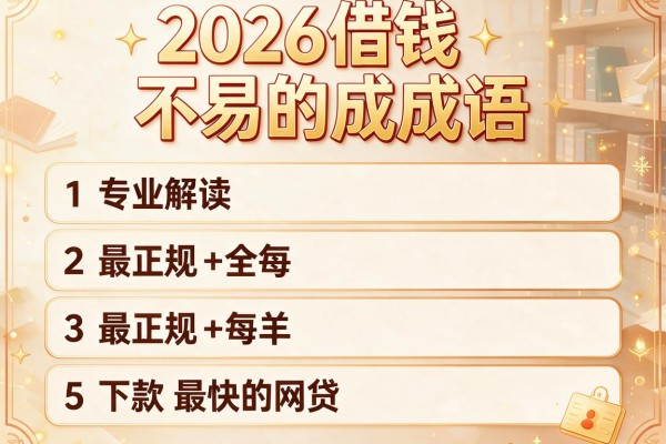 2026借钱不易的成语,专业解读5个最正规的下款最快的网贷