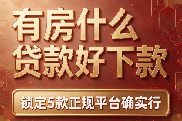有房什么贷款好下款,锁定5款正规平台确实行