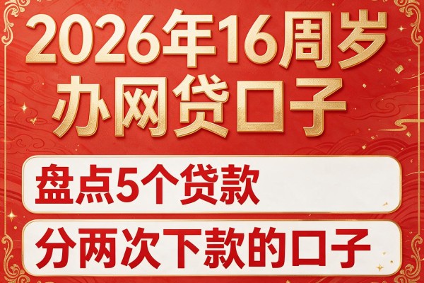 2026年16周岁办网贷口子,盘点5个贷款分两次下款的口子