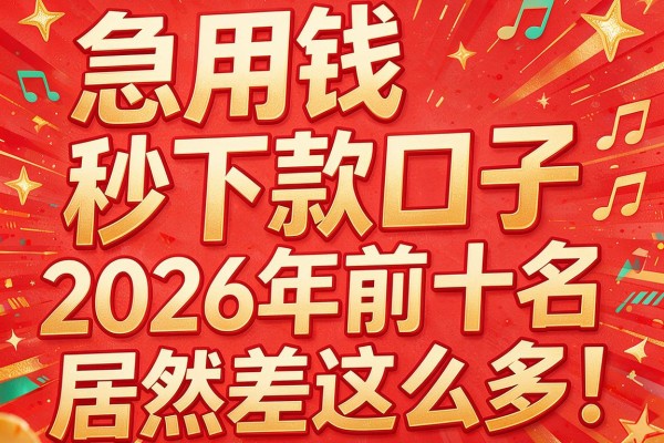 急用钱秒下款口子，2026年前十名居然差这么多！