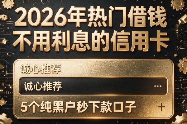 2026年热门借钱不用利息的信用卡，诚心推荐5个纯黑户秒下款口子