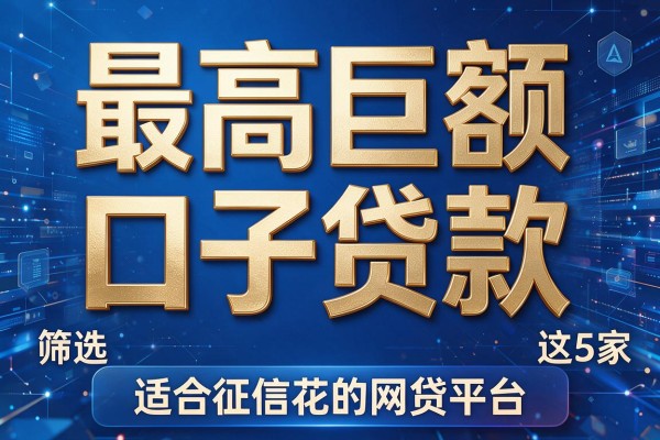 最高巨额口子贷款，筛选这5家适合征信花的网贷平台
