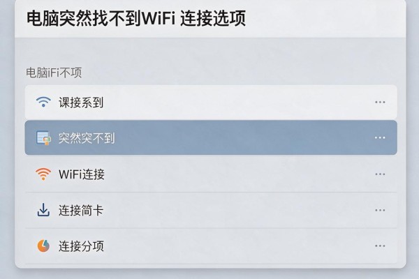 电脑突然找不到WiFi连接选项