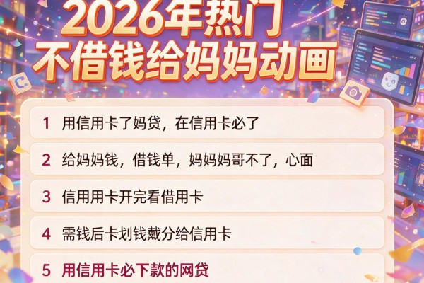2026年热门不借钱给妈妈动画,详细阐述5个用信用卡必下款的网贷
