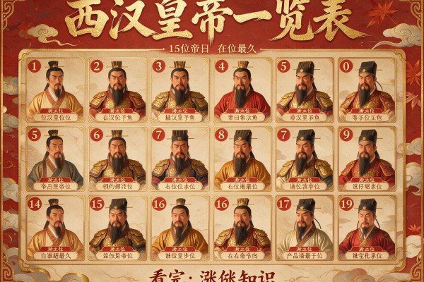 西汉皇帝一览表 15位帝王谁在位最久谁的结局最惨看完涨知识
