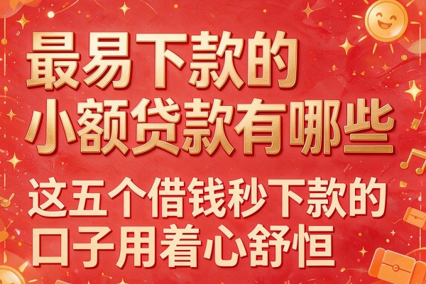 最易下款的小额贷款有哪些,这五个借钱秒下款的口子用着心舒坦