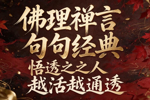 佛理禅言句句经典悟透之人越活越通透