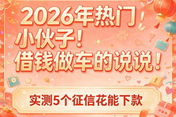 2026年热门小伙子借钱做车的说说,实测5个征信花能下款