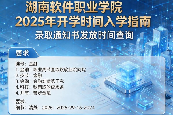 湖南软件职业学院2025年开学时间入学指南及录取通知书发放时间查询
