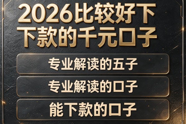 2026比较好下款的千元口子,专业解读五个能下款的口子