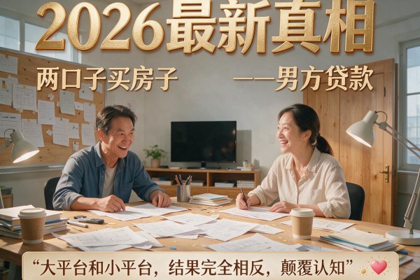 2026最新真相:两口子买房子男方贷款"大平台和小平台,结果完全相反,颠覆认知