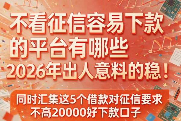 不看征信容易下款的平台有哪些2026年出人意料的稳！同时汇集这5个借款对征信要求不高20000好下款口子