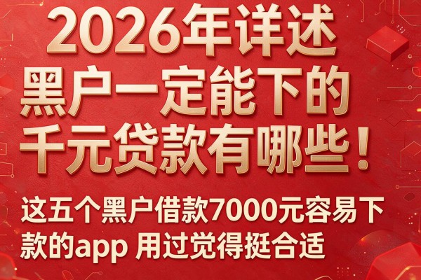 2026年详述​黑户一定能下的千元贷款有哪些！这五个黑户借款7000元容易下款的app用过觉得挺合适
