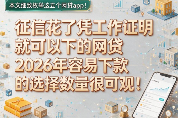 征信花了凭工作证明就可以下的网贷2026年容易下款的选择数量很可观!,本文细致枚举这五个网贷app!