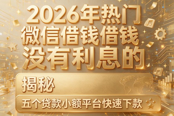 2026年热门微信借钱没有利息的,揭秘五个贷款小额平台快速下款