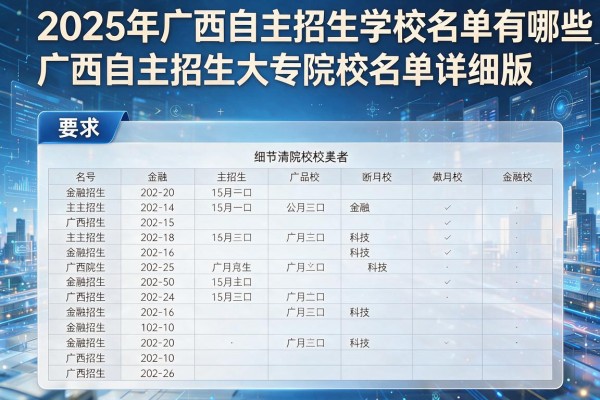 2025年广西自主招生学校名单有哪些_广西自主招生大专院校名单详细版