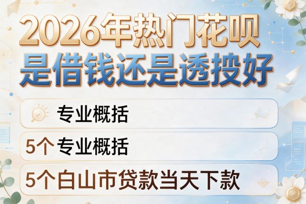 2026年热门花呗是借钱还是透支好，专业概括5个白山市贷款当天下款