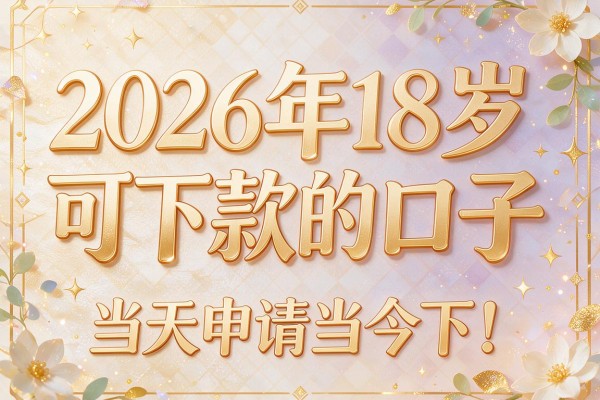 2026年18岁可下款的口子,当天申请当天下!
