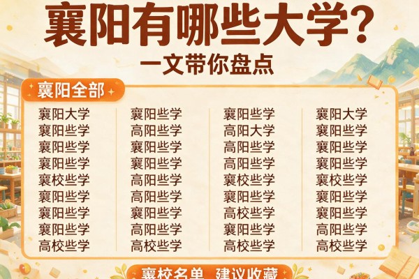 襄阳有哪些大学?一文带你盘点襄阳全部高校名单 建议收藏