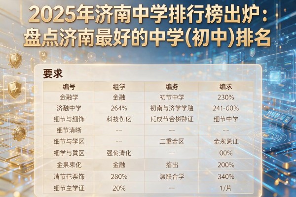 2025年济南中学排行榜出炉：盘点济南最好的中学(初中)排名