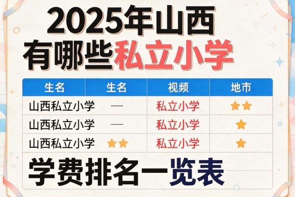 2025年山西有哪些私立小学及山西私立小学学费排名一览表