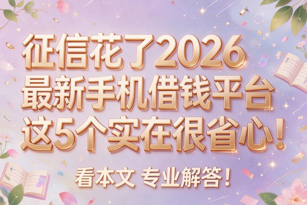 征信花了2026最新手机借钱平台这5个实在很省心,且看本文专业解答!