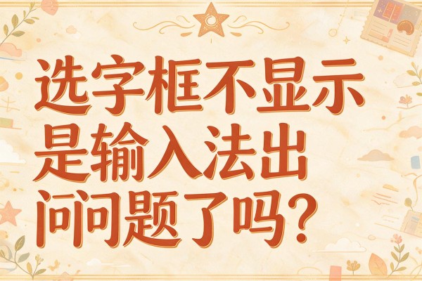 选字框不显示是输入法出问题了吗？