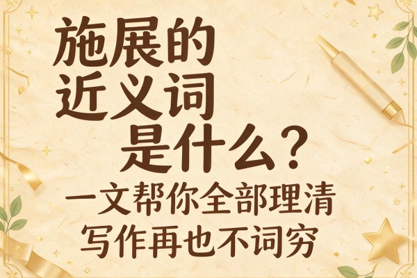 施展的近义词是什么?一文帮你全部理清,写作再也不词穷